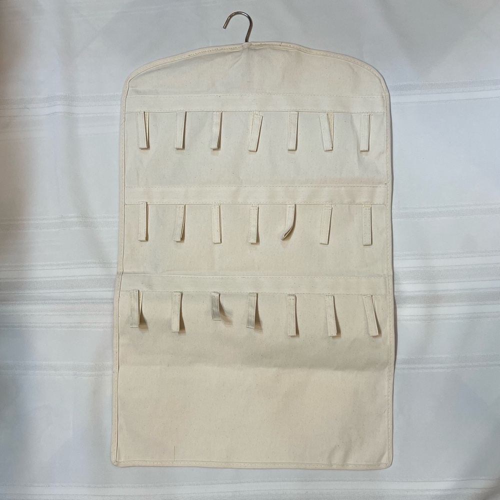 Necklaces Organizer BUNDLE Hanging Organizer Two Sided Natural Canvas‎ Necklaces - Picture 8 of 11